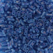 Miyuki quarter tila 5x1.2mm beads - Matted transparent capri blue ab QTL-149FR